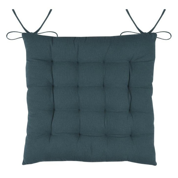 Perna Pentru Scaun, STOF, Confort Ridicat, Aspect Stilat, Moale Si Elastica, Durabila Si Practica, Structura Matlasata, Accesoriu Clasic Pentru Masa, 38x38 Cm, Albastru Inchis