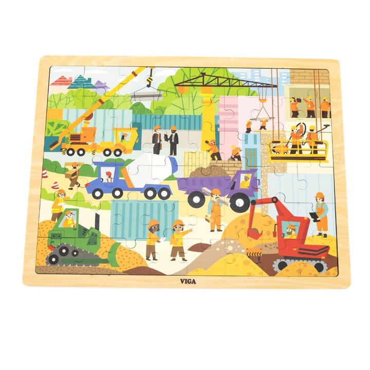 Puzzle 48 piese - Echipamente de constructii, Jucarii VIGA