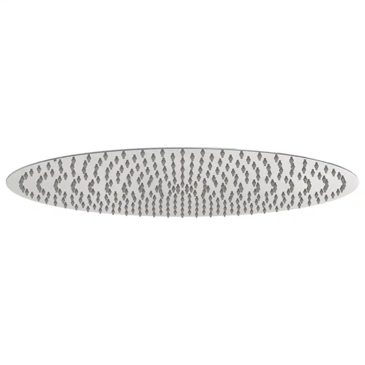 Cap de dus, vidaXL, Inox, Deschidere rotunda, 50 cm, Argintiu