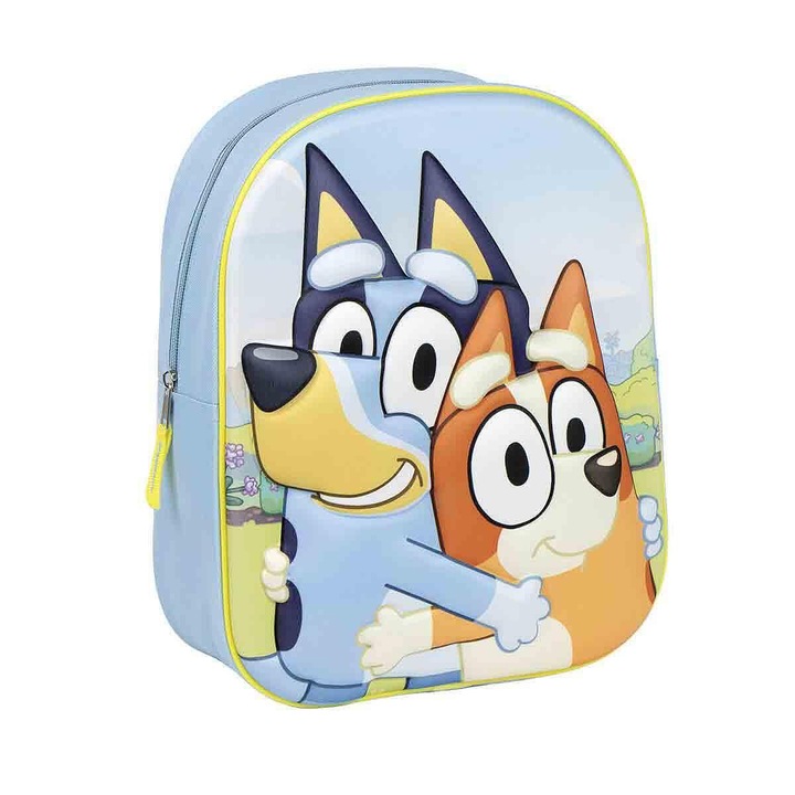 Ghiozdan pentru copii Bluey - CERDA, 3D, culoare albastru, 25 x 31 x 10cm