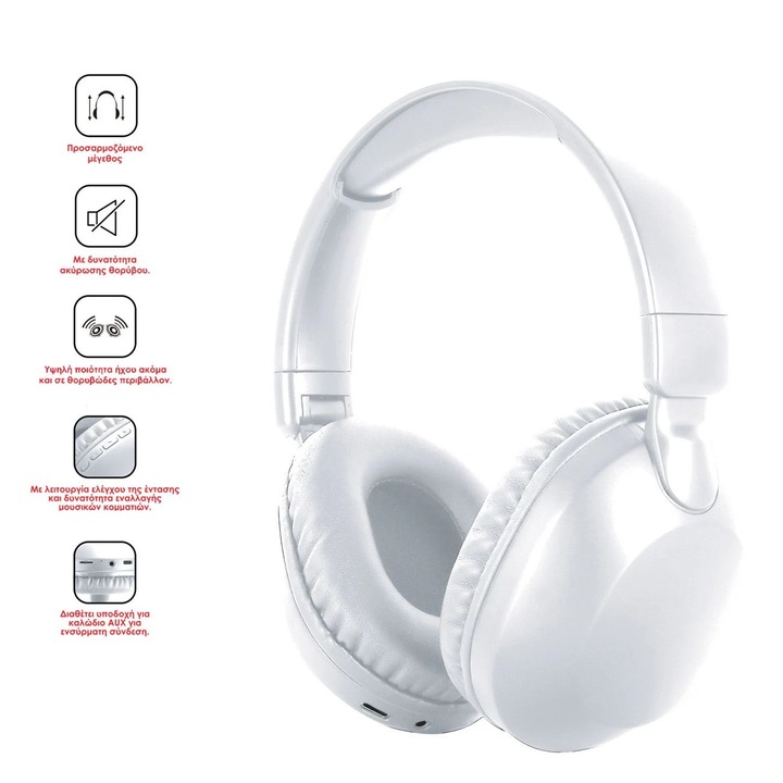 Casti audio pliabile albe bluetooth i-jmb