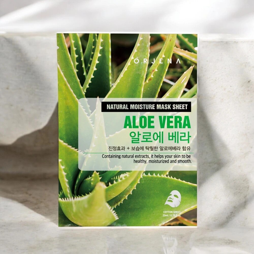 Masca de fata din bumbac, Orjena, aloe vera, 23 ml, pentru toate tipurile  de piele - eMAG.ro