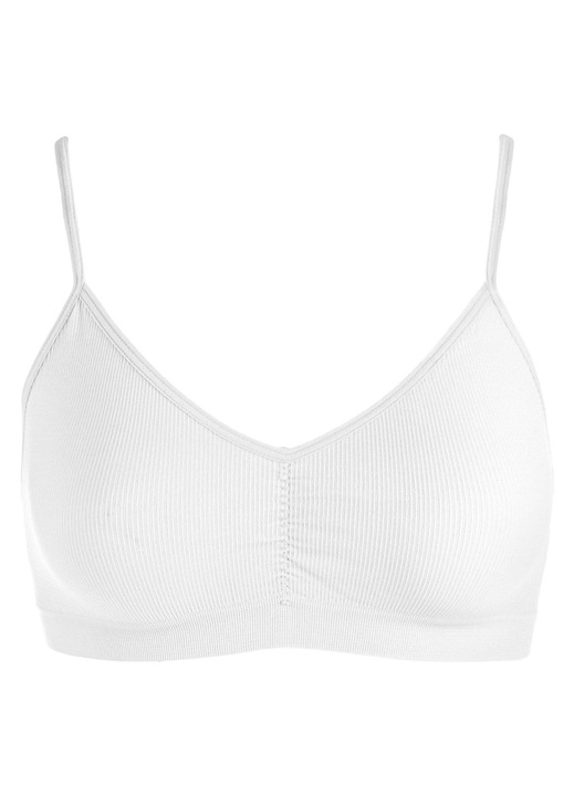 Fehér, varrás nélküli női melltartó, vékony pántokkal, egy méret, INTL