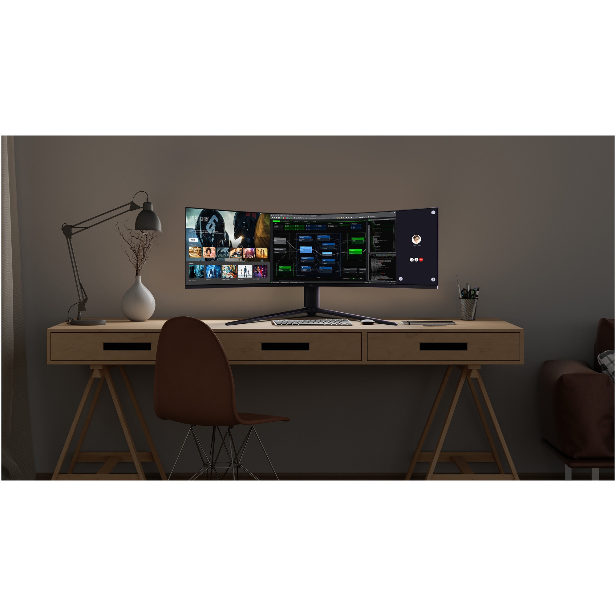 Monitor Curbat QD-mini LED TCL 57R94, 57