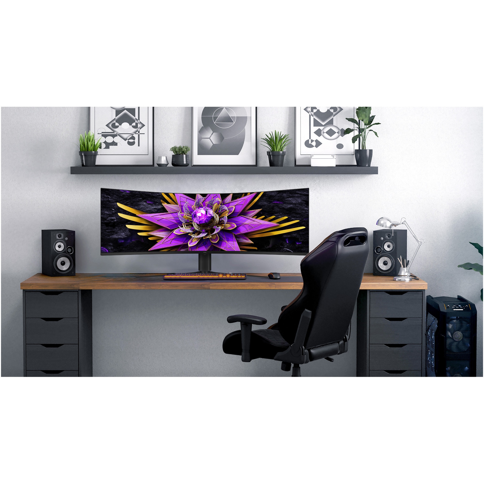Монитор Gaming QD-mini LED TCL 57R94 57", Извит, Dual UHD (7680x2160 ...