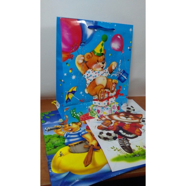 Set 12 pungi cadou Panorama 26x32cm, design copii