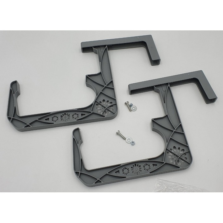 Suporturi pentru ghivece de balcon, MTM, set 2 bucati, gri