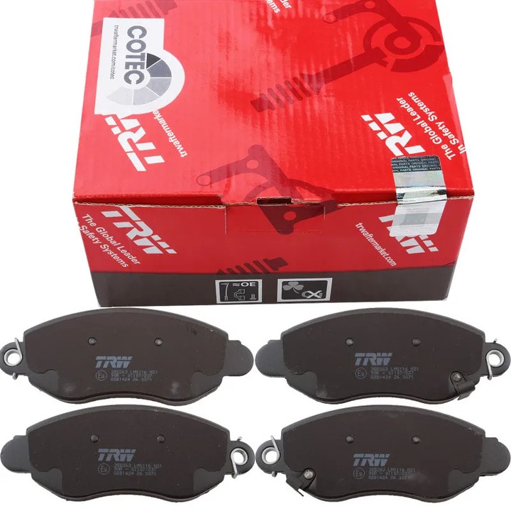 Комплект накладки, дискови спирачки TRW GDB1424
