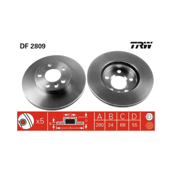 Féktárcsa TRW DF2809