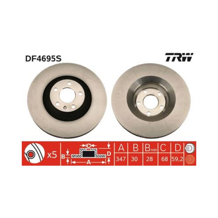 Féktárcsa TRW DF4695S