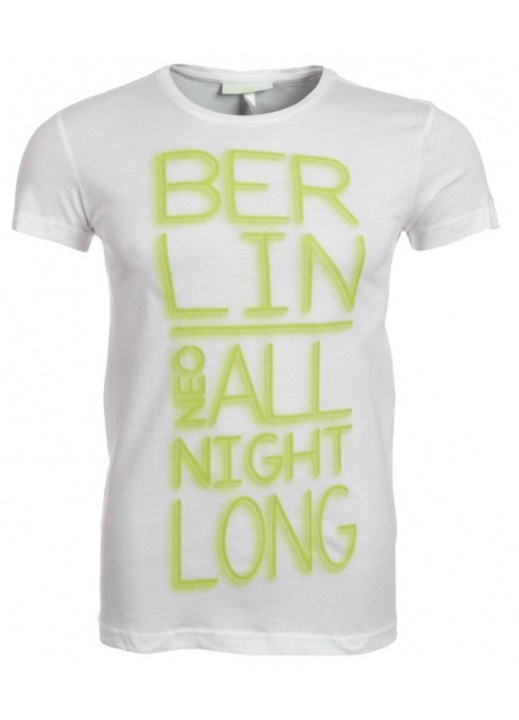 Adidas Neo Berlin póló, 100% pamut, férfi, Fehér