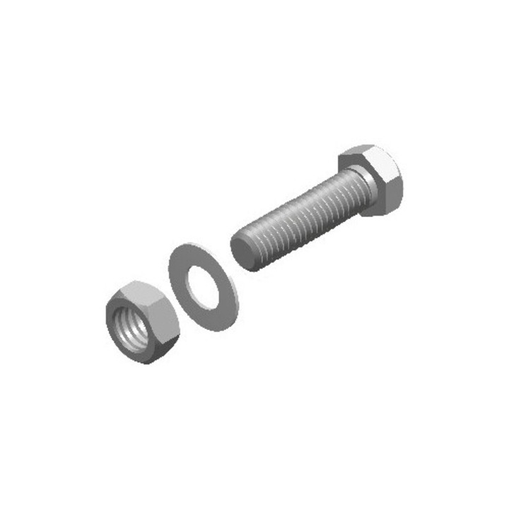 Suruburi cu cap hexagonal galvanizat BAKS SMM8x16F, set 100 bucati