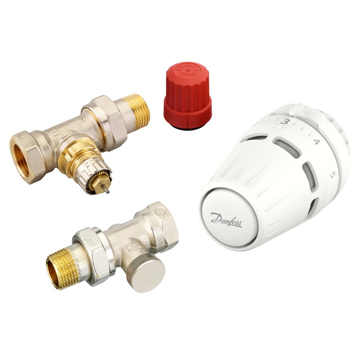 Set termostatic Danfoss cu cap Regus, valve RA-N si RLV-S