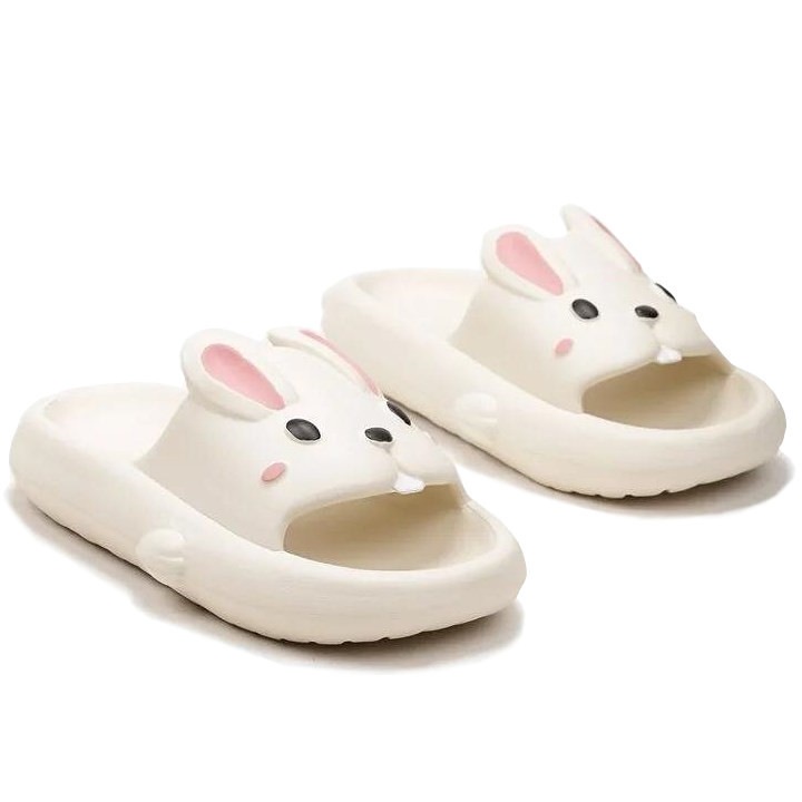 Papuci dama Rabbit, Permani, Bej, Spuma