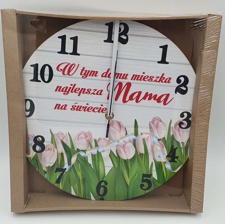 Ceas decorativ RUMIN-obrazy, 30cm, design "Cea mai buna mama din lume"