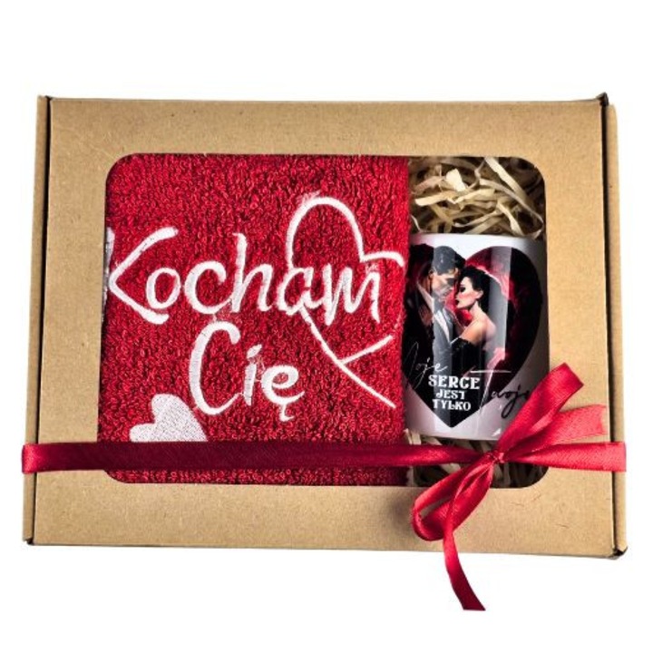 Set prosoape si cana Cargo, Moje Serce Jest Tylko Twoje, 3328-WAL4, multicolor