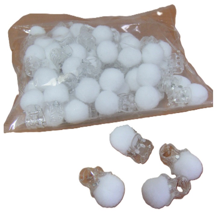 Set accesorii par, SANDEX, LAPACZ DO WLOSOW, alb, 60 bucati