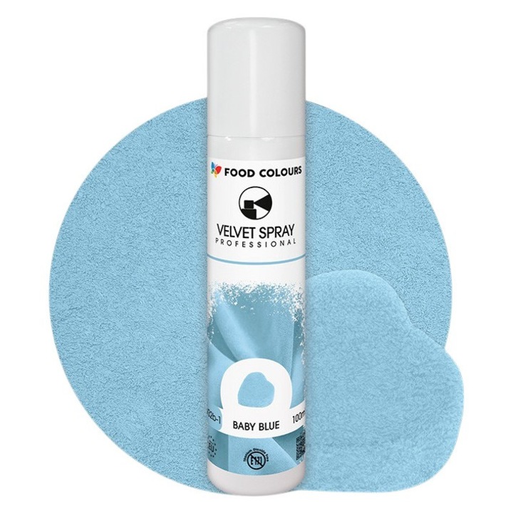 Spray comestibil Food Colours Velvet, efect catifelat, albastru deschis, 100ml
