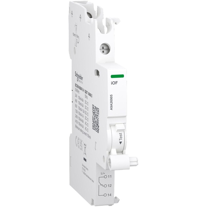 Contact auxiliar Schneider Electric Acti9 iOF alb 9x86x73mm