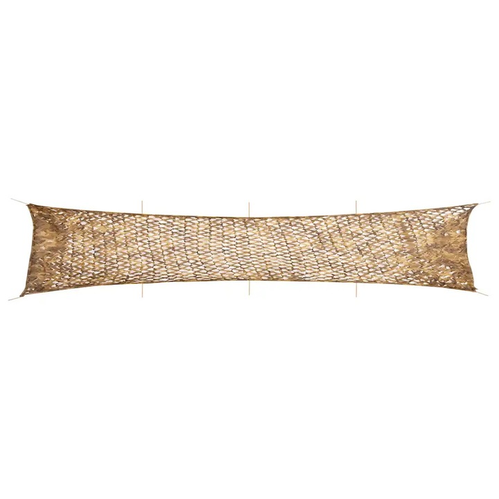 Plasa de camuflaj vidaXL, 844x142cm, rezistenta la apa, usoara, bej, cu torba de depozitare