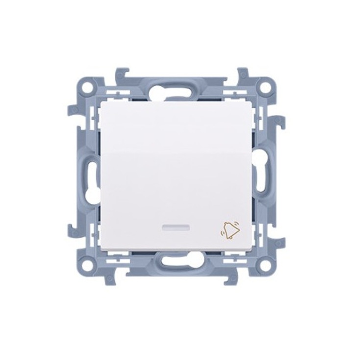 Csengőgomb LED-del Kontakt-Simon Simon10 fehér 10AX 250V