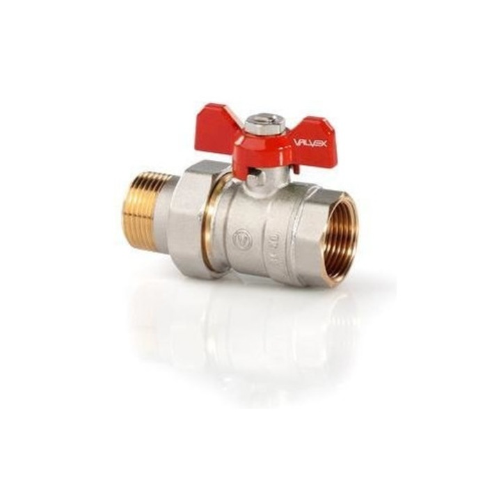 Robinet cu bila ORO nichelat cu garnitura cu semisurub si fluture din aluminiu (MAl) 1 inch