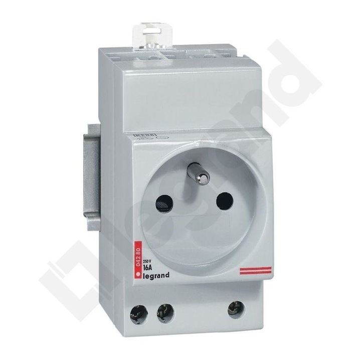 Priza 2P+Z, pentru sina TH35 cu obturator