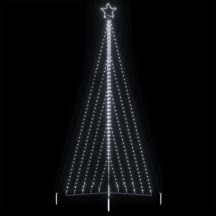 Brad de Craciun cu LED-uri, 570 LED-uri, alb rece, 399 cm