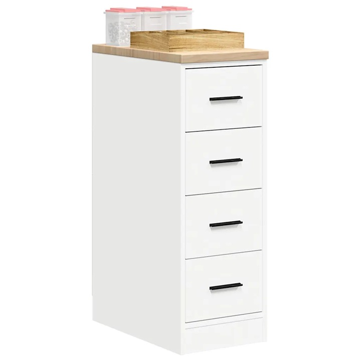 Dulap de depozitare pentru garaj, alb, 30x51x85 cm