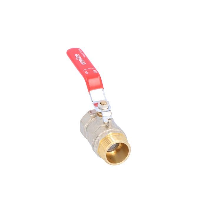 Robinet cu bila Onnline 1", nichelat, levier otel, 16 bar, PN16