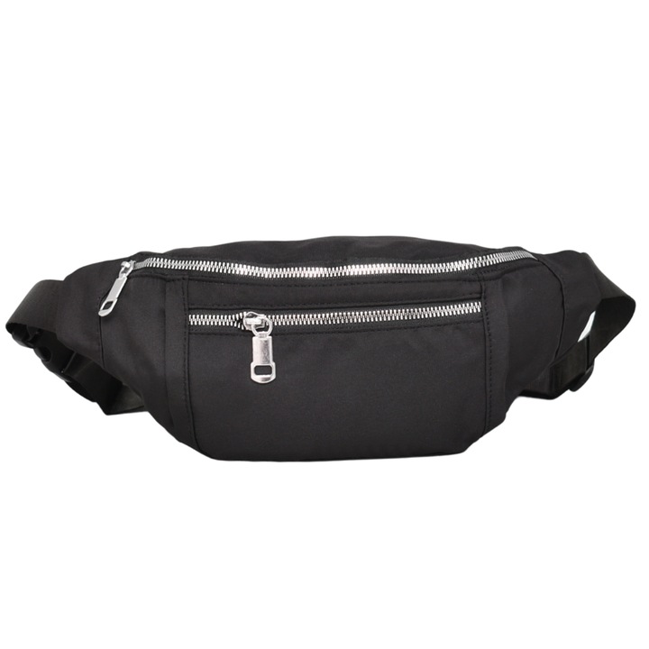 Geanta crossbody 0541, 26/12/9, Material textil, Negru, 26 x 12 x 9 cm