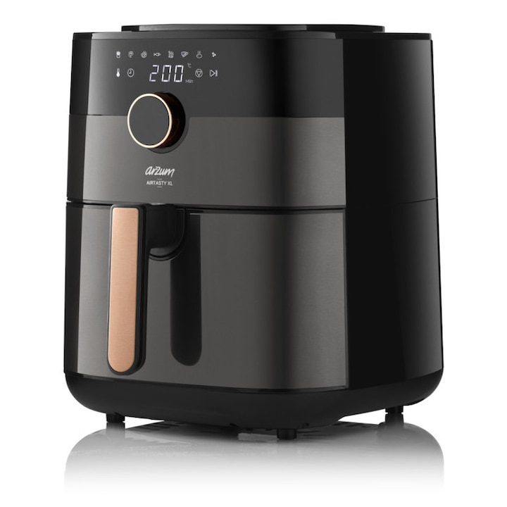 Friteuza cu aer cald Klarstein AeroVital Fry, 1500W, 10L, 9 programe, neagră/argintie