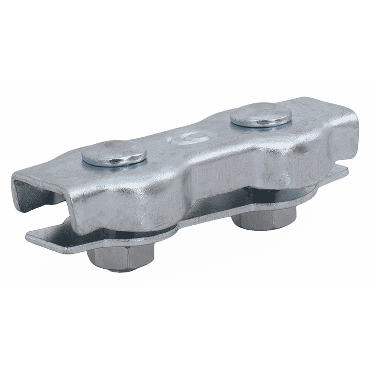 Clema De Cablu, Dromet, Zls6, Material: Metal Zincat, Filet M6, Constructie Dubla, 60 mm, Argintie