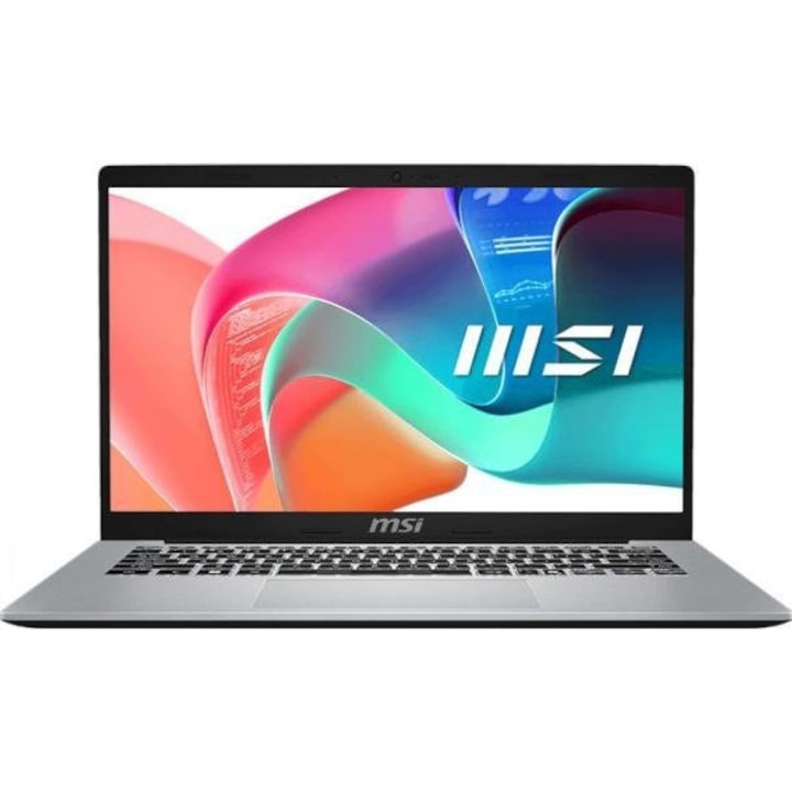 MSI Modern 15 laptop, 15.6" Full HD, Intel® Core™ i7 1355U akár 5 GHz-ig, 16 GB RAM DDR4 3200, 512 GB SSD, Intel Iris Xᵉ Graphics kártya, Windows 11 Pro, Urban Silver 512 GB tárhely