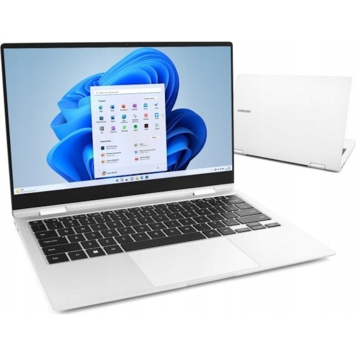 Samsung Book2 Pro 360 Hybrid laptop (2 az 1-ben), 13,3" Full HD érintőképernyő, Intel® Core™ i7 1165G7 akár 4,7 GHz-ig, 16 GB RAM LPDDR5, 512 GB SSD, Intel Iris Xᵉ Graphics kártya, Windows 11 Home, Ezüst színű, 512 GB tárhely