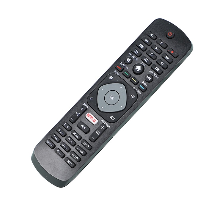 Универсално дистанционно управление VPUINEFE, за Philips Smart TV, бутон Netflix, черно, 180x45x20 мм