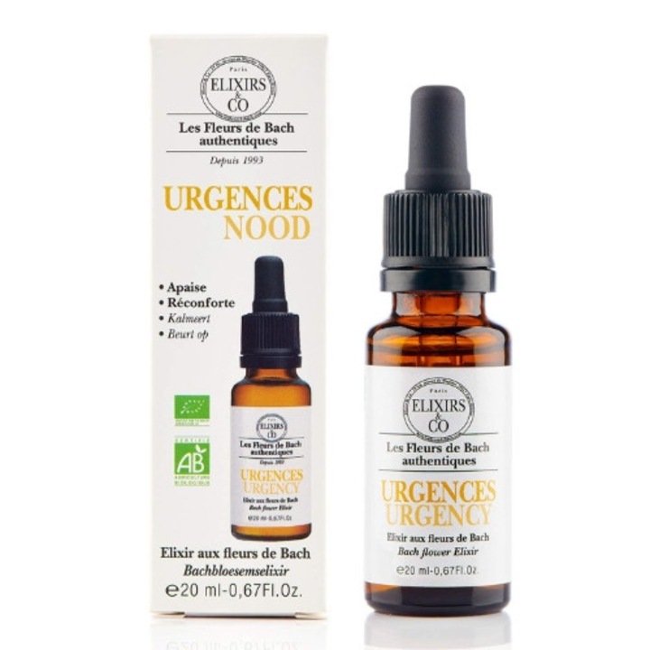 Terapie florala, Dr. Bach, Elixir situatii de urgenta, 20 ml, Scapa de panica si soc
