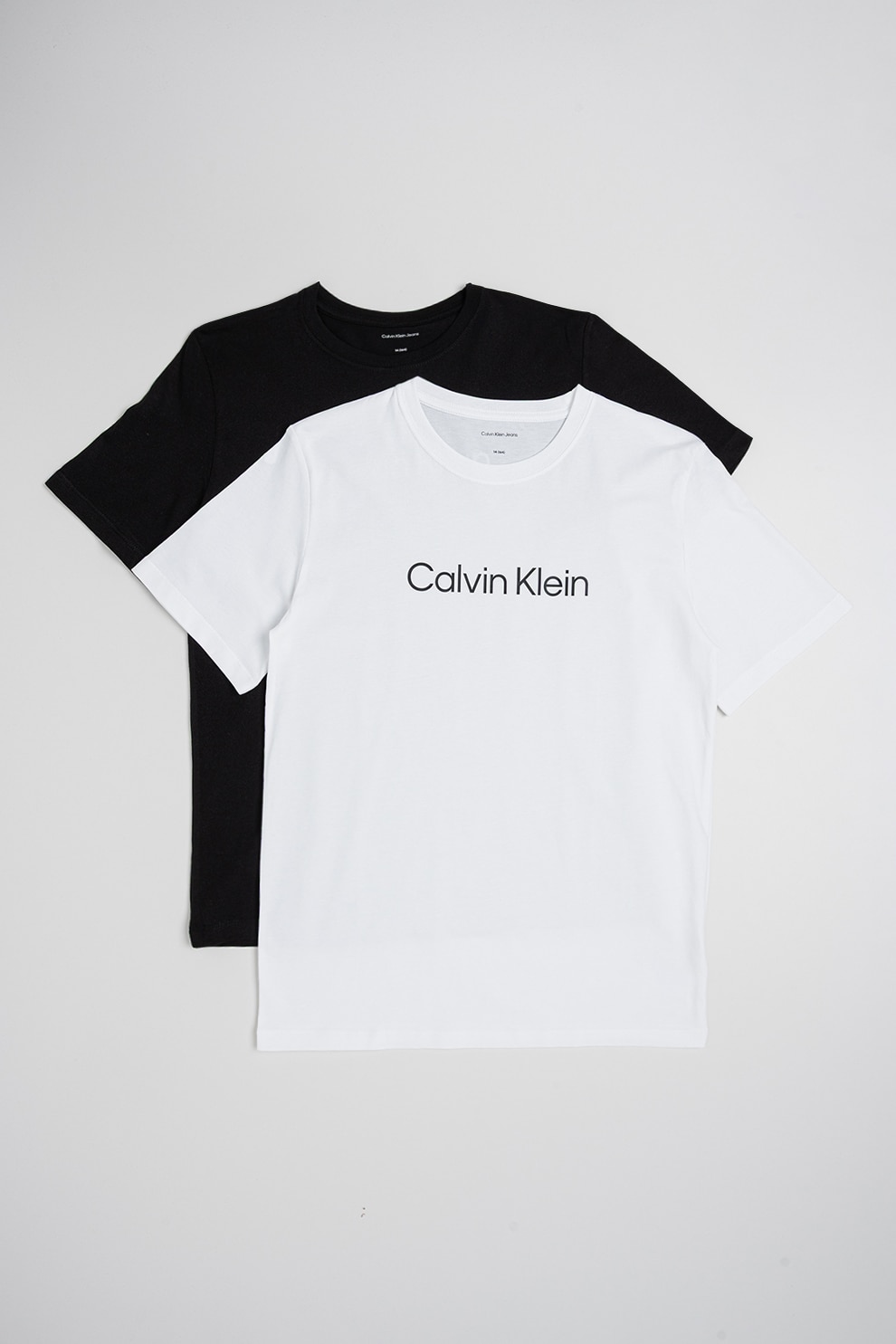 CALVIN KLEIN, Set de tricouri cu logo - 2 piese, Negru, Alb optic, 152 CM