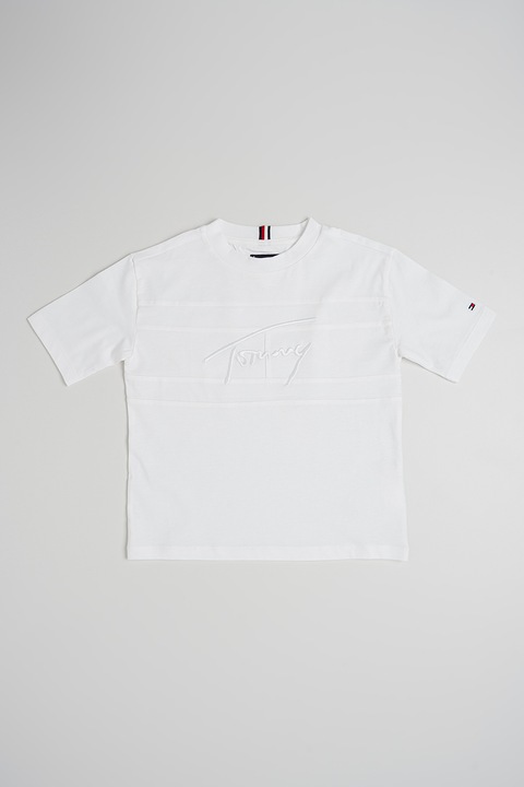 Tommy Hilfiger, Pamutpóló hímzett logóval, Fehér