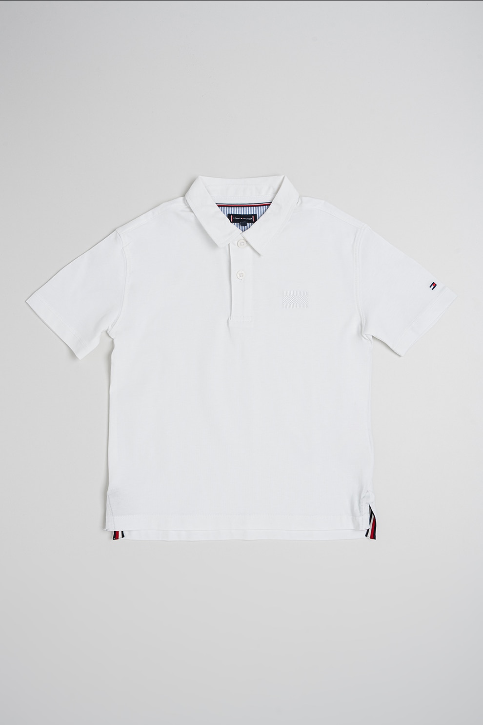 Tommy Hilfiger, Tricou polo de bumbac, Alb optic, 140 CM