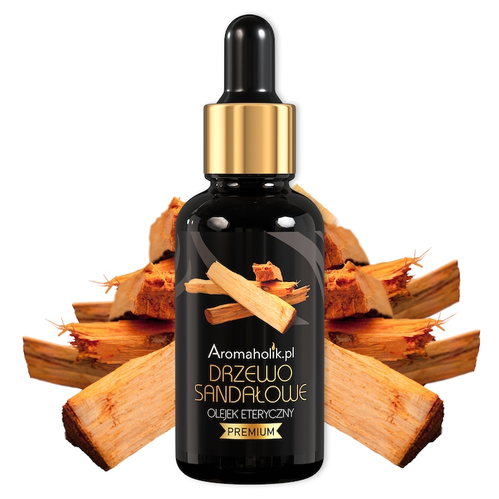 Етерично масло, 100% натурално, масло от сандалово дърво, ароматно масло от сандалово дърво, Aromaholik, сертифицирано, за сауна, дифузер, овлажнител, свещи, ароматерапия, 30 мл