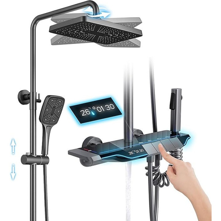 Set coloana dus K21, display digital, afisare temperatura, 4 functii integrate - ROMESA