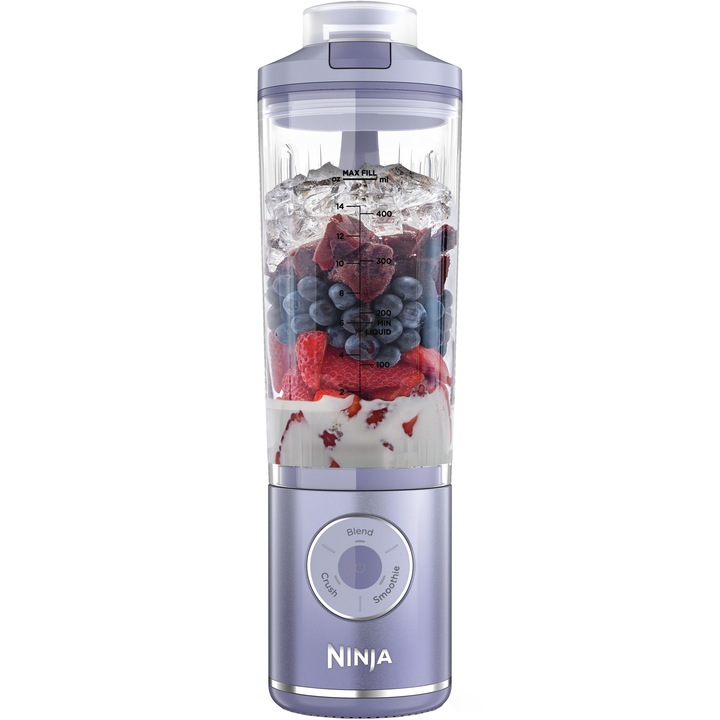 Преносим блендер Ninja Blast Max BC251EULD, вместимост 570 мл, 3 програми, технология Auto-iQ, цвят лавандула