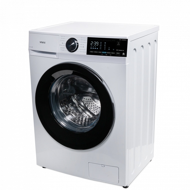 Masina de spalat rufe VIVAX WFL-140816PMI, 8kg, 1400 RPM, BLDC Motor Inverter, Clasa A, Steam Hygiene, Children's sensitive laundry, Eco, Display digital, Control electronic, Stain Magic, Quick Wash, Delay Start, 16 Programe, Alb