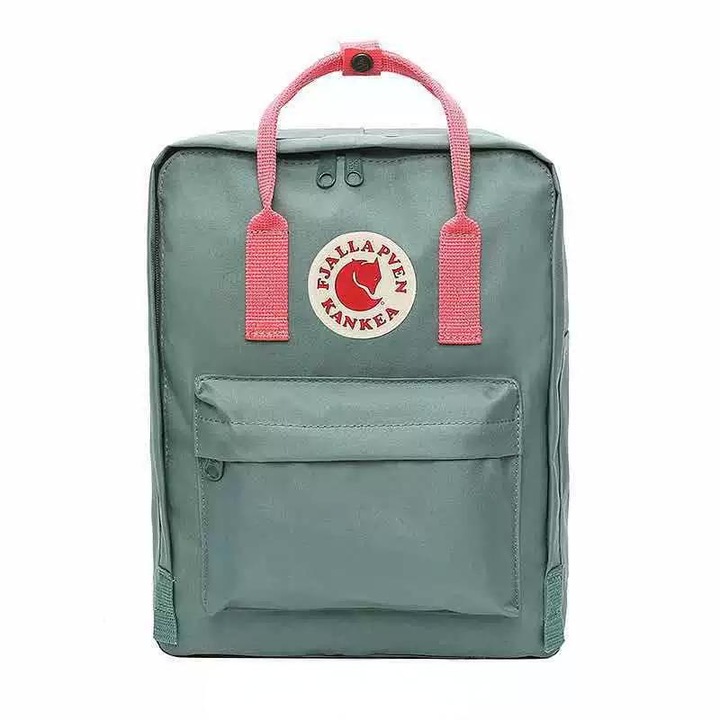 Fjallraven kanken Синтетична раница, 7 литра, 29 x 20 x 13 cm, зелена/розова