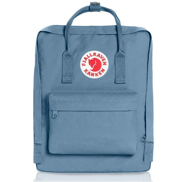 FjallRaven kanken szintetikus hátizsák, 7 literes, 29 x 20 x 13 cm, szürke/kék