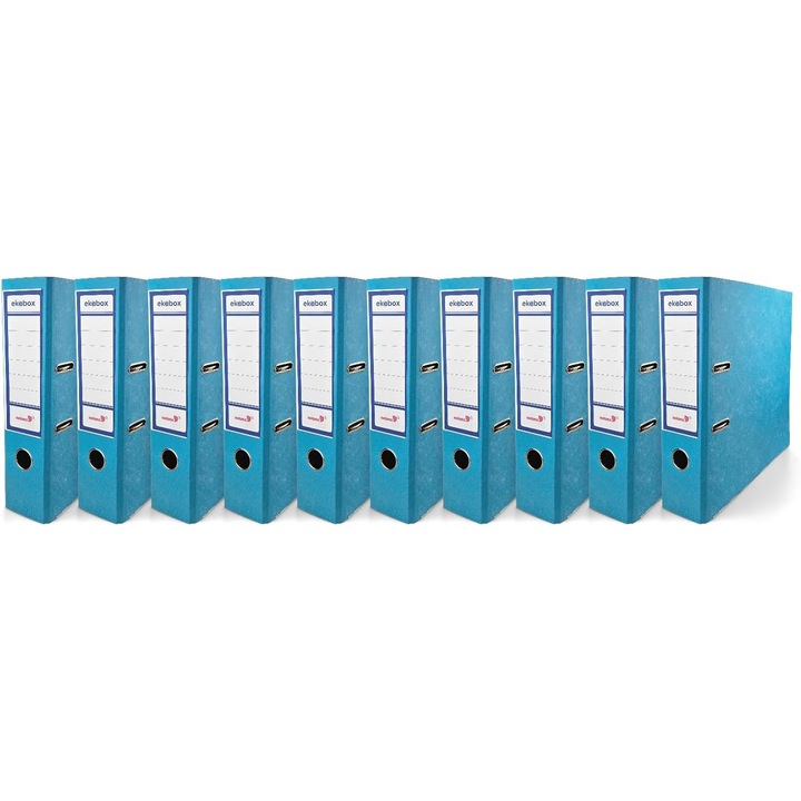 Bibliorafturi, Netuno, Plastifiat, A4, 10 Bucati, Carton, Etichete Buzunar, Calitate Superioara, Usor De Depozitat, Durabil, Ajuta la Organizarea Documentelor, 210 x 297 x 80 mm, Albastru