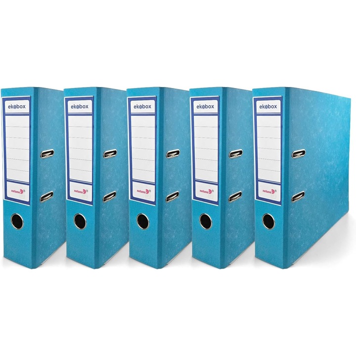 Етажерки за книги, Netuno, Ламинирани, A4, Картон, Джобни етикети, Превъзходно качество, Лесни за съхранение, Издръжливи, Помагат за организиране на документи, 210 x 297 мм X 80 мм, Сини, 5 броя