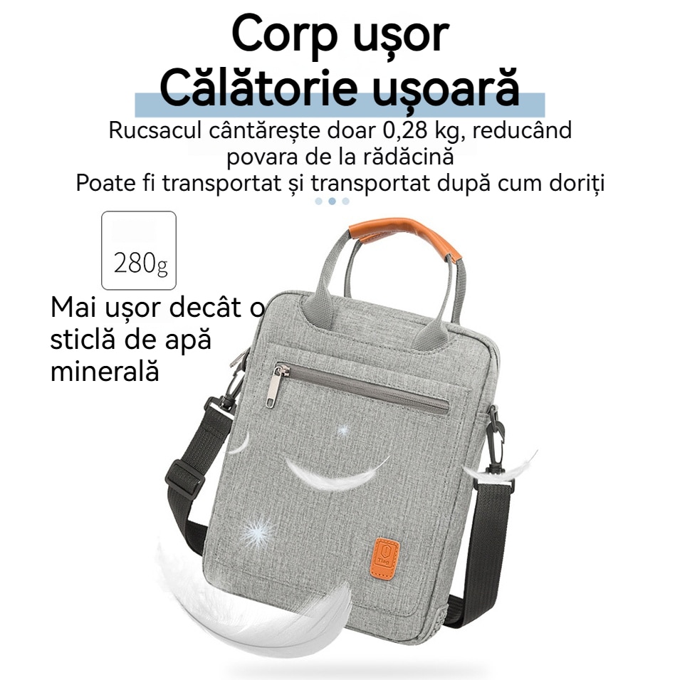 Geanta pentru laptop, Fudisenn, pentru laptopuri de pana la 13 inci, impermeabila, cu maner si curea de umar, fermoar, buzunare multiple, poate fi purtata pe spate, neagra