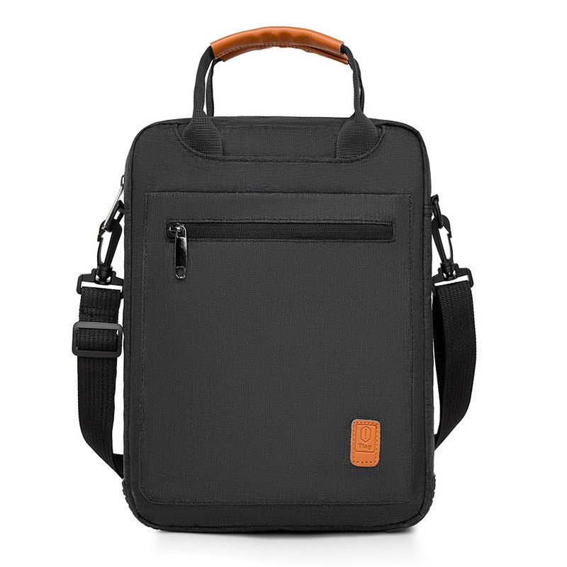 Geanta pentru laptop, Fudisenn, pentru laptopuri de pana la 13 inci, impermeabila, cu maner si curea de umar, fermoar, buzunare multiple, poate fi purtata pe spate, neagra